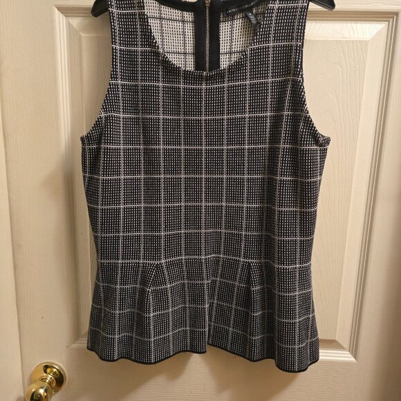 White House Black Market (WHBM) Windowpane Peplum Top & Skirt - Picture 2 of 4